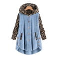 thumbnail image 2 of LYXSSBYX Womens Coats and Jackets Plus Size Hooded Clearance Women Winter Warm Plush Button Jacket Outwear Coat Pockets Patchwork Long Sleeve Tops, 2 of 5