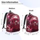 thumbnail image 2 of Disketp Surreal Pink Headphones print Canvas Backpack Lightweight Travel Daypack Student Rucksack Laptop Backpack-Small, 2 of 5