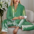 thumbnail image 6 of Uemuo Christmas Green Pattern Womens Pajama Sets,PJ Set for Women,Pajamas for Women Logo,Long Sleeve Pajama Set for Women,Soft Long Sleeve Top With Pants-Large, 6 of 9