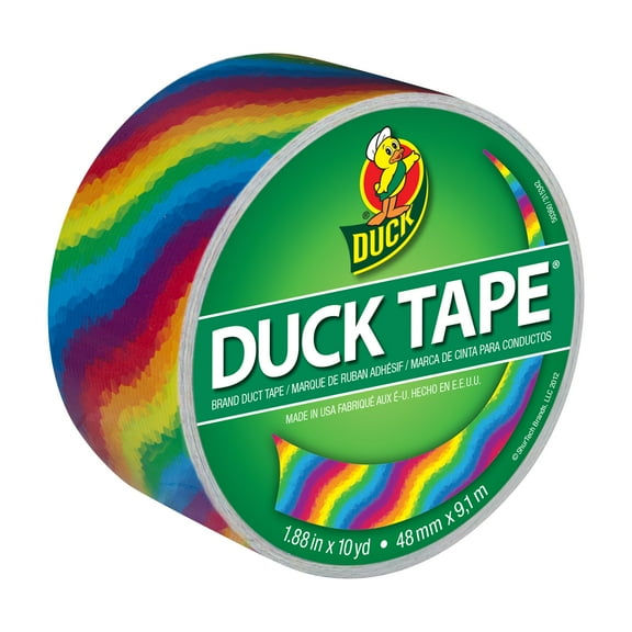 Duck Tape Patterned Duck Tape, 1.88 in x 10 yds., Rainbow