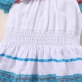 thumbnail image 6 of IBTOM CASTLE Baby Girls Mexican Fiesta 1st Birthday Outfit Romper Dress with Flower Headband Summer Cake Smash Photo Shoot 6-9 Months Light Blue, 6 of 8