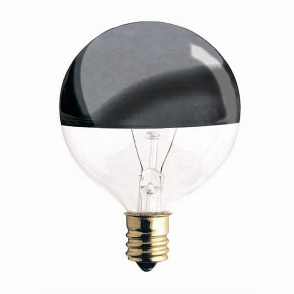 Bulbrite 25G16HM-5PK Half Chrome 25W Globe Shape Bulb, 5-Pack