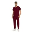 thumbnail image 2 of Fabrcox Men Scrubs Set Stretch V-Neck Scrub Top & Jogger Pant Nurse Uniform with Pocket, 2 of 5
