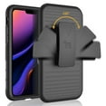 thumbnail image 3 of Case/Mount/Clip for iPhone 11 Pro Max, Nakedcellphone Black Rugged Cover [with Finger Grip Stand] + [Belt Hip Holster] + [Magnetic Car Holder] for Apple iPhone 11 Pro Max (2019, 6.5" Model), 3 of 10