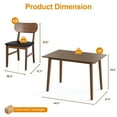 thumbnail image 3 of Heynemo 3-Piece Dining Set, Compact Kitchen Room Table Set with 2 Chairs, Modern Dinette Table Set for Dining Room, Living Room, Home Office, Terrace, Courtyard, 300LBS & 350LBS Capacity, Brown, 3 of 6