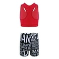 thumbnail image 2 of iEFiEL Kids Girls 2PCS Ballet Dance Outfit Tank Top with Letters Printed Bottoms Athletic Set for Gym Workout, 2 of 7