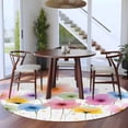 thumbnail image 3 of Watercolor Colorful Floral Round Area Rug 5Ft Washable Circle Rugs for Living Room Bedroom, Farmhouse Summer Flowers Non-Slip Carpet Floor Mats Indoor Outdoor Carpet Runner Aesthetic Home Decor, 3 of 8