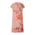 thumbnail image 4 of Womens Fashion Short Sleeve A-Line Dresses Party Summers Loose Fit Floral Print Dress V Neck, 4 of 4