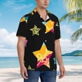 thumbnail image 5 of Colorful Star Backdrop Hawaiian Shirts For Men, Summer Short-Sleeve Relaxed-Fit Button-Down Shirts Medium, 5 of 9