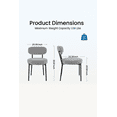 thumbnail image 3 of LIFERECORD Dining Chairs Set of 2, Modern Dining Room Chairs with Cushions and Metal Legs, Max Weight Capacity 330LBS, Round Upholstered Boucle Chairs for Kitchen, Dining Room, Living Room, Gray, 3 of 6