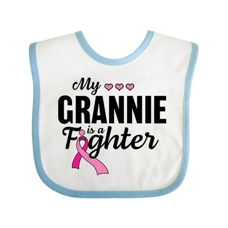 

Inktastic Breast Cancer Awareness My Grannie is a Fighter Gift Baby Boy or Baby Girl Bib