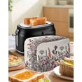thumbnail image 4 of Colorful Flowers Toaster Cover 2 Slice, Small Kitchen Appliance Covers, Rustic Watercolor Botanical Floral Herbs Toaster Oven Cover with Loop, Bread Machine Cover Polyester Dust Cover Protection, 4 of 4
