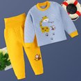 thumbnail image 4 of Cethrio Boys Thermal Underwear, Warm 2 Piece Long Sleeve Tops and Bottoms for Kids Gray Size 2-3 T, 4 of 6