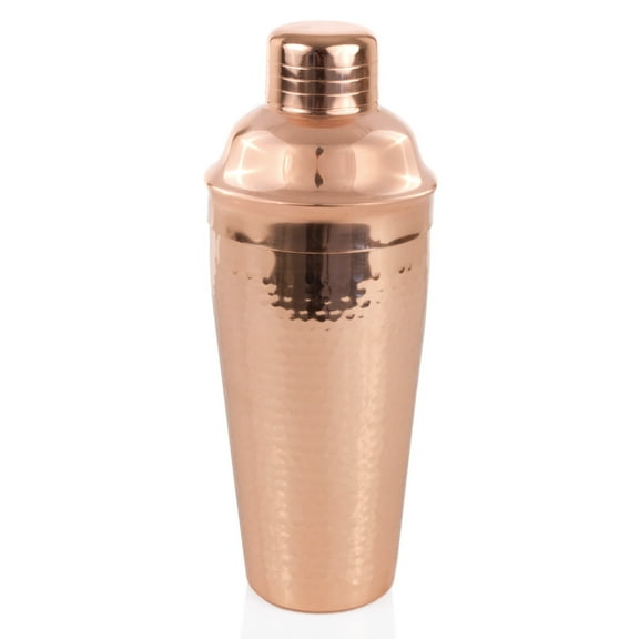 Twine Hammered Copper Cocktail Shaker with Strainer, Drink Shaker, 25 oz