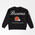 thumbnail image 6 of Women's Gameday Couture Black Cleveland Browns Legacy Club Premium Fleece Drop Shoulder Oversized Sweatshirt, 6 of 6