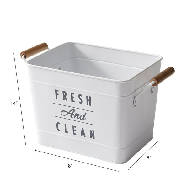 【週末限定価格】neighborhood B/W.WASHED UTILITY Better Homes & Gardens Metal Laundry Bucket with Wooden Handles