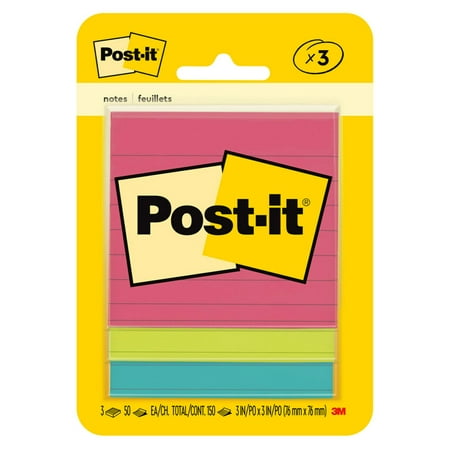 UPC: 0051131760707 | Post-it Notes  3 in x 3 in  Poptimistic  Lined  3 Pads