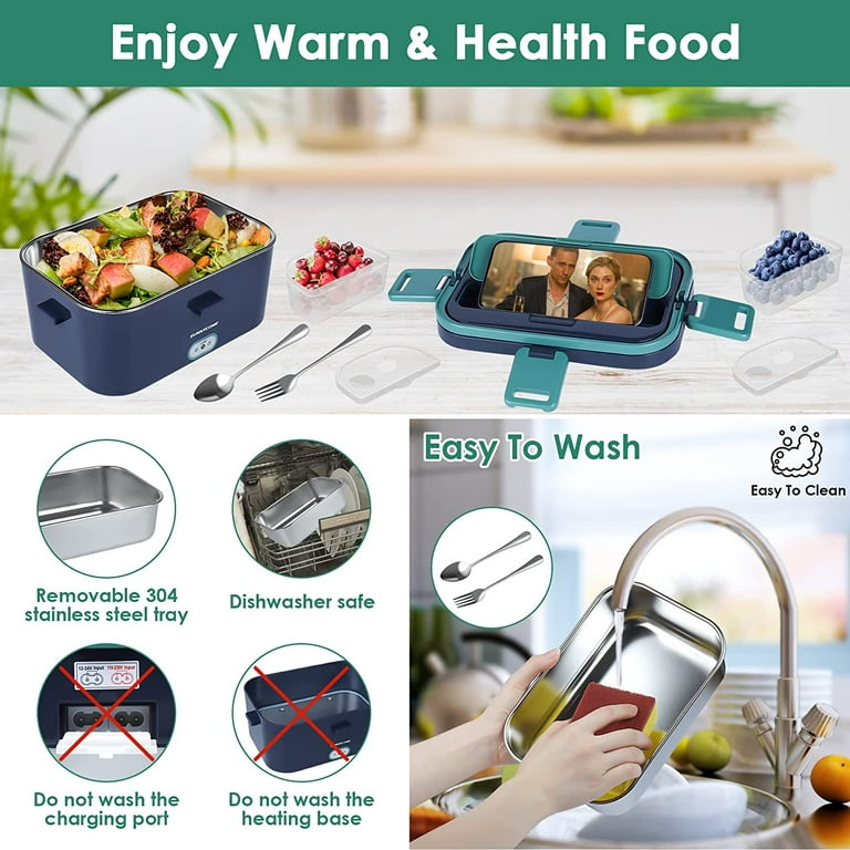 Penkiiy Electric Lunch Box Food Heater - Portable Food Warmer Lunch Box for  Car & Home – Leak proof, BPA Free and Safe Material，1.05 L Removable
