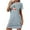 Blue, variant on Christmas Women's Plus Size Short Nightgown With Printed Round Neck And Short Sleeves The Chest