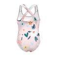 thumbnail image 5 of Uorisanigo Cute Floral Girls Swimsuits Kids One Piece Summer Beach Swimwear Crossback Straps Quick Dry Bathing Suit, Size 5-6, 5 of 7