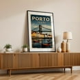 thumbnail image 2 of Porto Vintage Travel Poster – The Charm of Portugal - Porto Porto District Portugal Illustration Travel Poster Vintage Poster Cityscape Bridge Boat Harbor Black Framed Wall Art Print 5 x 7 inches, 2 of 8
