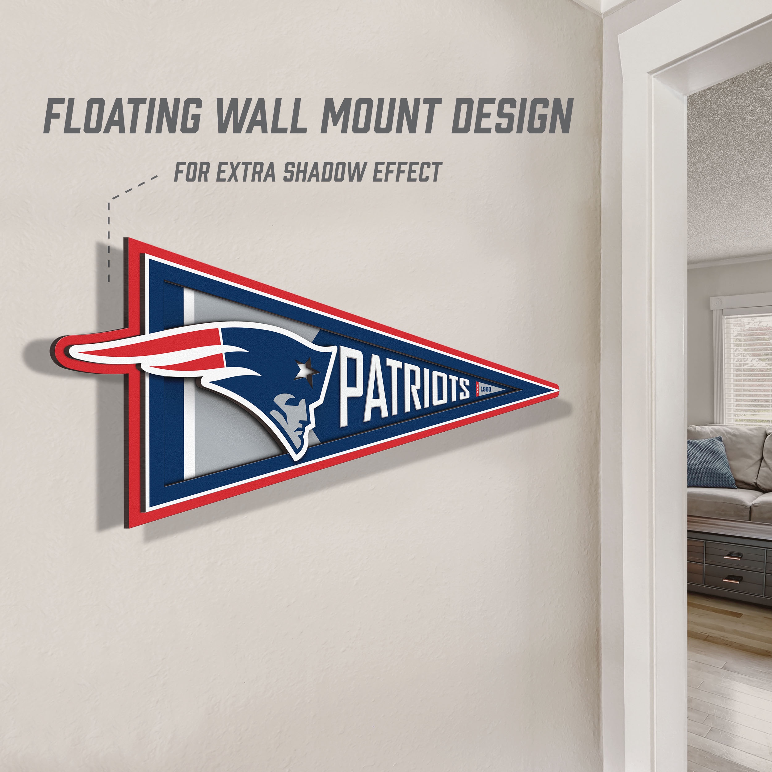 YouTheFan NFL New England Patriots Pennant Sign