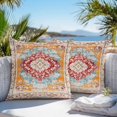 thumbnail image 3 of Throw Pillow Covers 24x24 Inch Set of 2, Vintage Ethnic Waterproof Outdoor Pillow Covers, Boho Tribes Modern Orange Middle Century Decorative Cushion Pillowcases for Couch, Sofa, Bed, Garden, Patio, 3 of 9