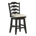 thumbnail image 6 of Weston Home Sheena Ladder Back 24" Wood Swivel Counter Stool, Antique Black, 6 of 6