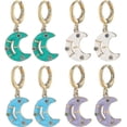 thumbnail image 2 of Pendientes colgantes de media luna, color azul, 2 of 4