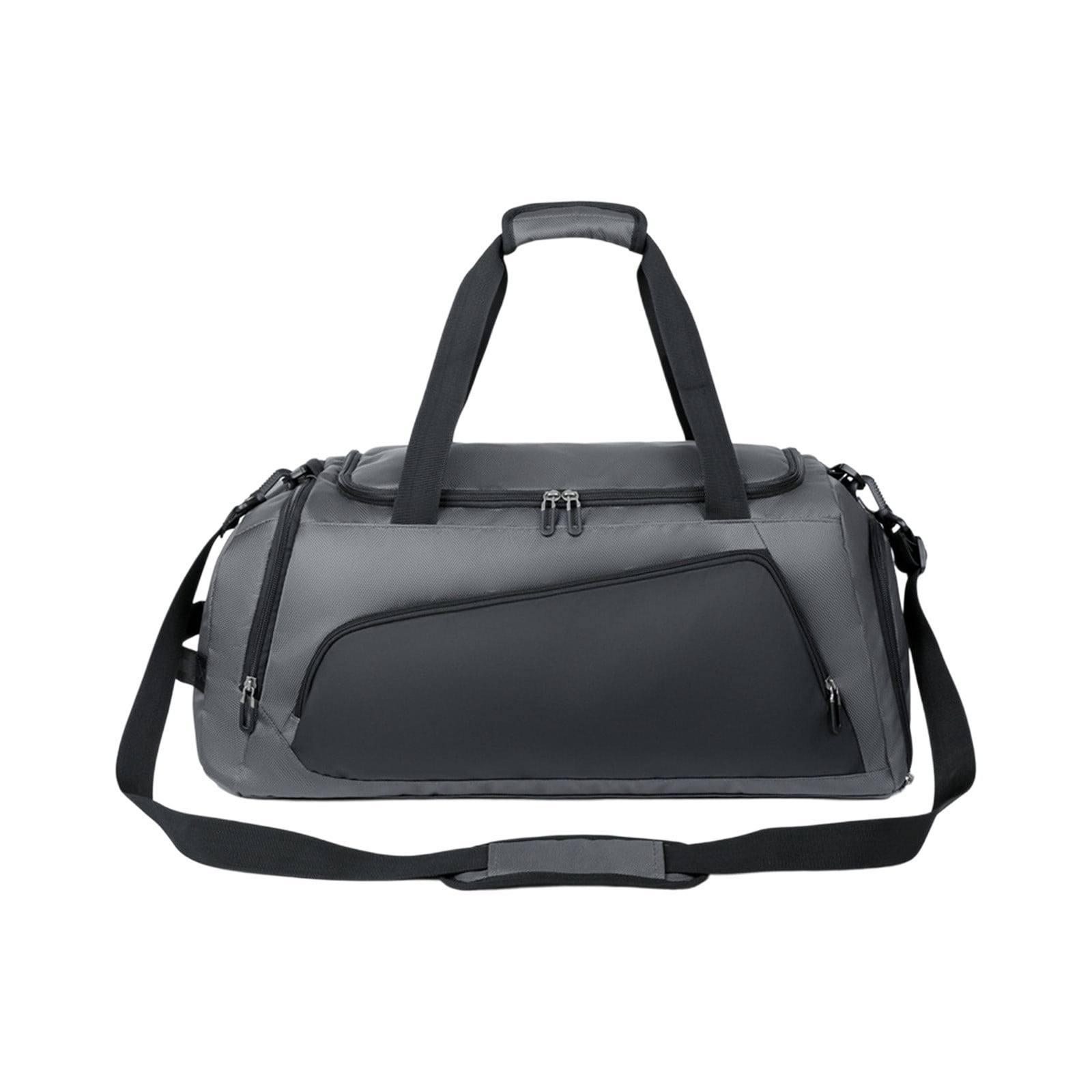 Djiypn Gym Bag for Men, 40L Sports Travel Duffel Bag with Shoe Compartment, Dry Wet Separation Workout Bag Carry On Weekender Bag Overnight Handbag for Travel, Fitness, Gray