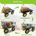 thumbnail image 5 of Steel Garden Cart with Removable Mesh Sides, 1400 lbs Heavy Duty Wagon Cart with 2-in-1 Handle and 16" Tires, Convert into Flatbed for Garden, Farm, Yard, 5 of 7