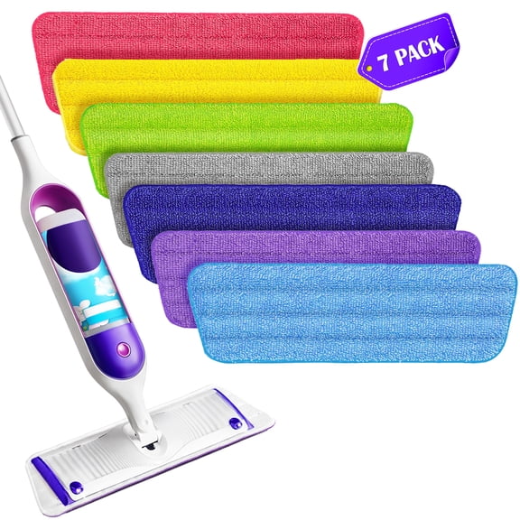 TidyBliss Reusable Power Mop Pads 7 Pack (7 Colors)