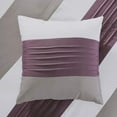 thumbnail image 6 of Chezmoi Collection 7-Piece Geometric Medallion Embroidery Bedding Comforter Set, King, Purple/Gray, 6 of 8