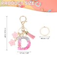 thumbnail image 2 of Uxcell Alphabet Initial Letter Keychain, Resin Cute Keychains with Tassel Butterfly Letter Pendant Charm D, 2 of 7