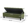 thumbnail image 6 of Ottoman Bench with Storage, Green Boucle Surface & Rubber Wood Legs, 300 lbs Capacity with Pressure Hinges, Button-Tufted Diamond Stitching, for Living Room, Foyer, Bedroom, 6 of 6