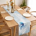 thumbnail image 3 of Table Runner 60 Inches Long for Kitchen Dining, Blue Octopus Coastal Dresser Scarf Farmhouse, Dining Table Decorations for Wedding/Parties, Coral Summer Beach Nautical Ocean Blue 13 x 60 In, 3 of 8