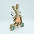thumbnail image 4 of Kumdkd Wooden Easter Bunny Figurine Ornament, 4.72x1.97x11.81in, Cute Bunny with Basket Animal Statue, Hand-Painted Home Decor, Shelf & Tabletop Decoration, Spring & Holiday Gift, 4 of 7