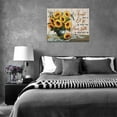 thumbnail image 4 of Farmhouse Sunflower Wall Art Country Sunflower Hummingbird Pictures Wall Decor Rustic Sunflower Canvas Painting Modern Artwork Home Decorations for Bathroom Dining Room Kitchen Bedroom 16"x12", 4 of 6