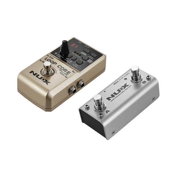 NUX NUX Loop Core Deluxe Looper Pedal with Dual Footswitch - 8-Hour 24-Bit Recording, 99 Memories, 40 Drum Rhythms, Cab Simulation, USB Connectivity
