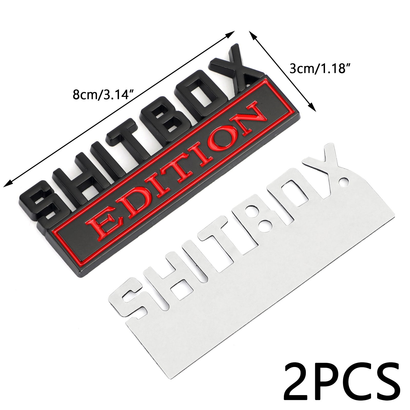 2pc SHITBOX EDITION Emblem Decal Badges Stickers fits Ford Chevy Car Truck