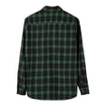 thumbnail image 5 of Men's Button Down Shirt Casual Flannel Plaid Slim Fit Long Sleeve Spread Collar Lightweight Top Green 2X, 5 of 7