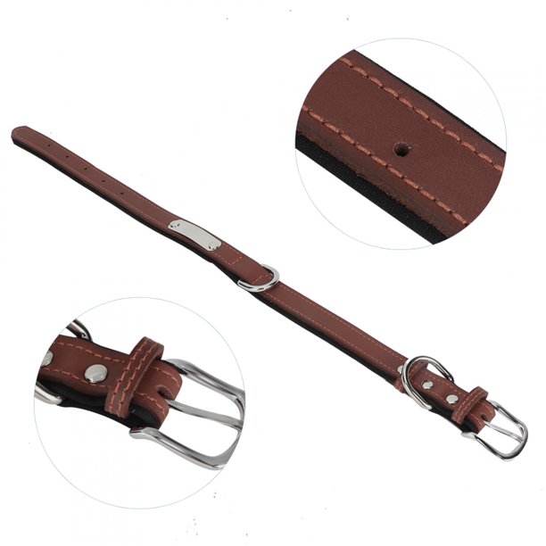 Color De Cachorro Collar De Perro De Pu Collar De Perro Suave Collar De Mascota Ajustable Collar Ajustable De Piel Sintética Para Perro Con Placa De Acero Inoxidable Con Nombre Ccdes Otros