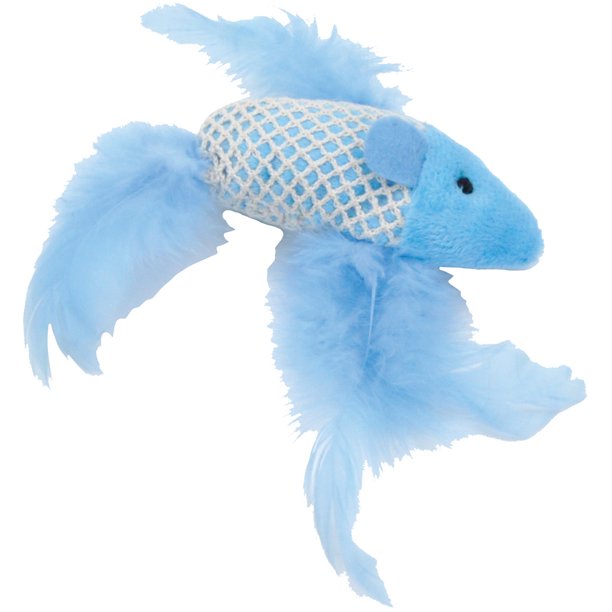 Turbo Random Fun Cat ToyFeather Fish 5.25"