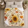 thumbnail image 5 of Sunflower Field Autumn Leaves Botanical, Cozy Botanical Garden Scene, Warm Flannel Blanket for Sunroom and Reading Nook, Garden Lovers Thanksgiving Gift, Botanical Home Decor, 5 of 9