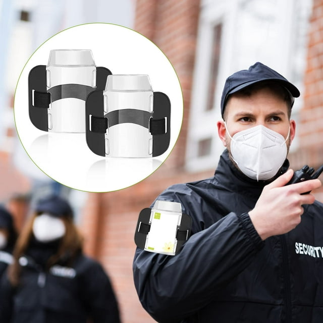 Youkk PVC Security And Adjustable Arm Badge Holder For Doorman Wear-resistant Badge Holders Universal 2pcs 1Set