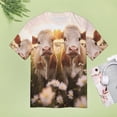 thumbnail image 4 of Farmhouse Highland Cow Funny Cattle And Flower T Shirts Basic T-Shirt Short Sleeve Ladies Tee Shirt Summer Graphic Clothing, 4 of 6