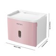thumbnail image 3 of Caja de pañuelos sin perforaciones Organizador de rollos de pañuelos para baño (rosa), 3 of 6