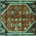 thumbnail image 1 of Ahgly Company Indoor Square Persian Turquoise Blue Traditional Area Rugs, 3' Square, 1 of 4