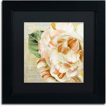 Trademark Fine Art "Camellias I" Canvas Art by Color Bakery Black Matte, Black Frame