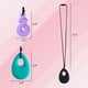 thumbnail image 2 of Paquete de 4 colgantes de silicona: cono de gota de agua (negro + verde) + giro del personaje (púrpura + azul claro) Xemadio WRLF-507, 2 of 6